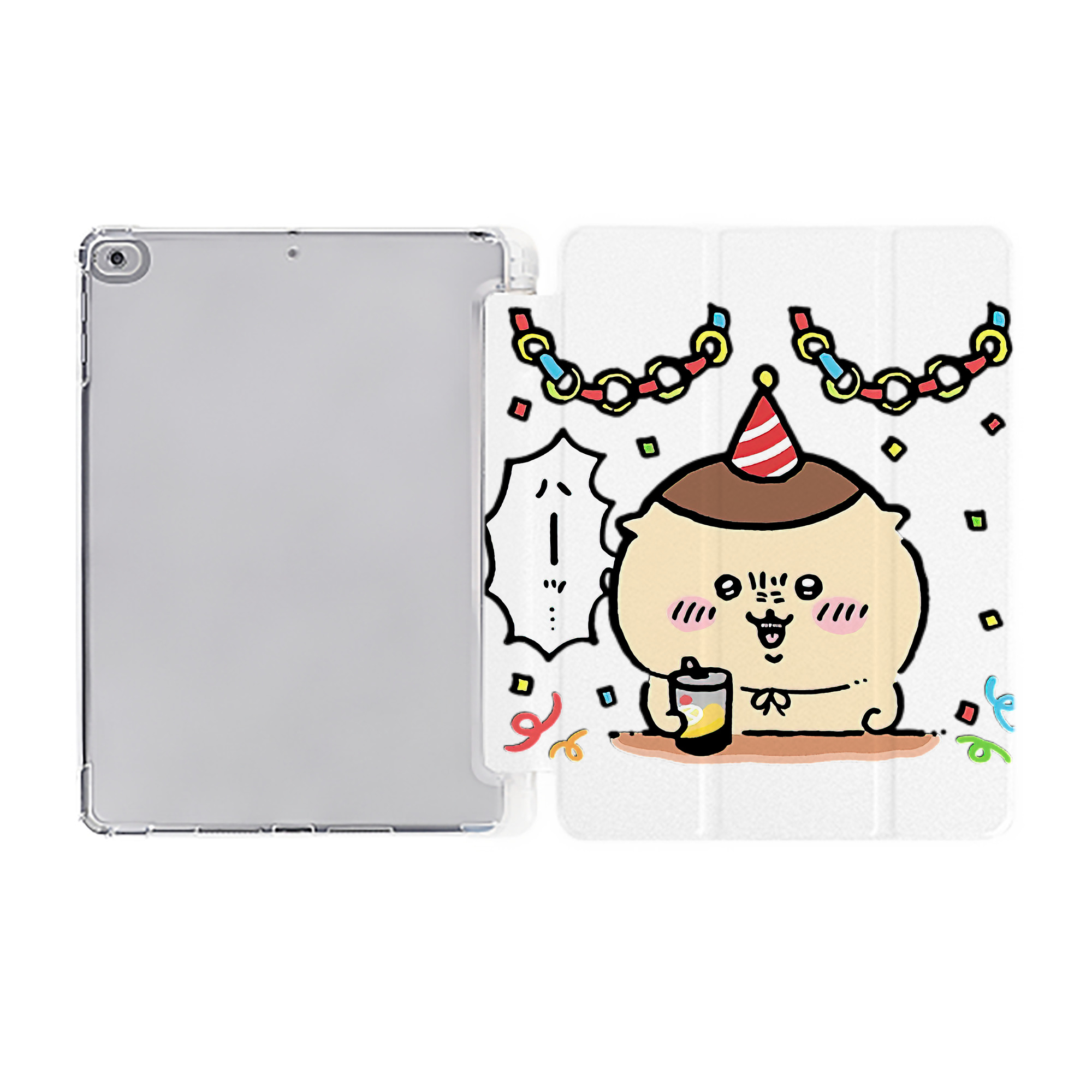 （画像用） ちいかわ くりまんじゅう Chii-kawa kuri manjū IPad ケース ペン収納付き 三つ折りスタンド PUレザー×シリコン 対応機種9.5/10.5/10.9インチ